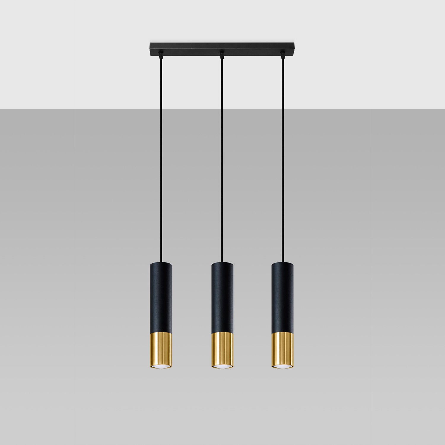 Żyrandol LOOPEZ 3L czarny/złoty marki Sollux Lighting model SL.0954