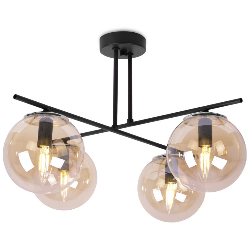 Lampa sufitowa wisząca Light Home LH Modena 4x E14 60W miodowy/srebrny
