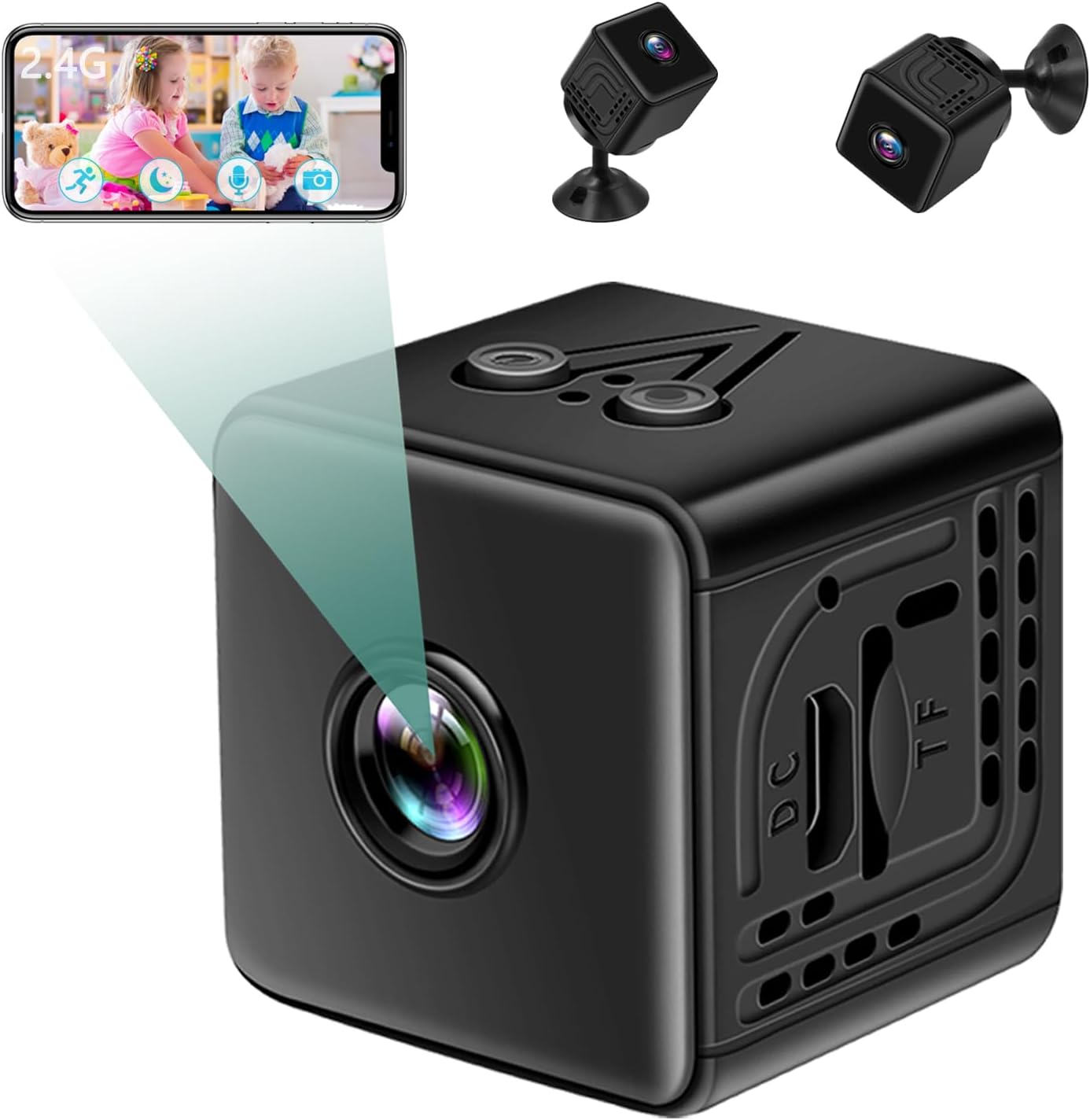 Mini kamera szpiegowska 2,4 GHz, HD 1080p, WiFi, wykrywanie ruchu, do użytku wewnętrznego
