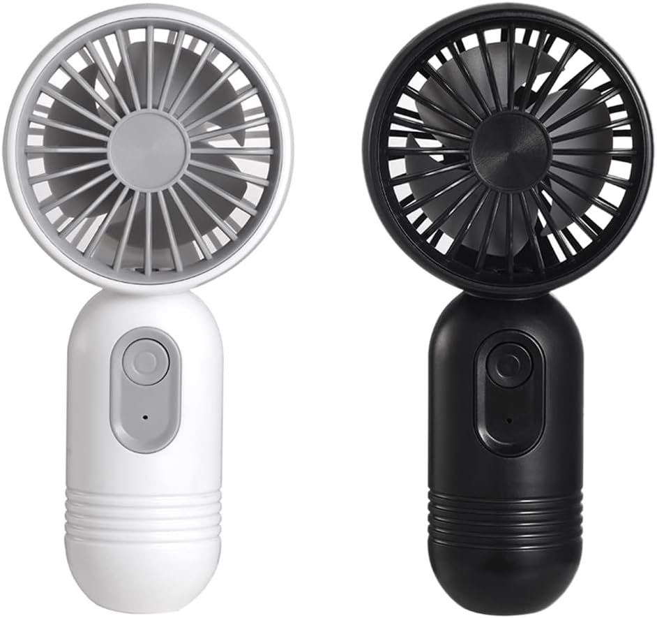 Lot de 2 mini ventilateurs portables à piles légers avec 3 vitesses et ventilateur à cils rechargeable par USB pour enfants