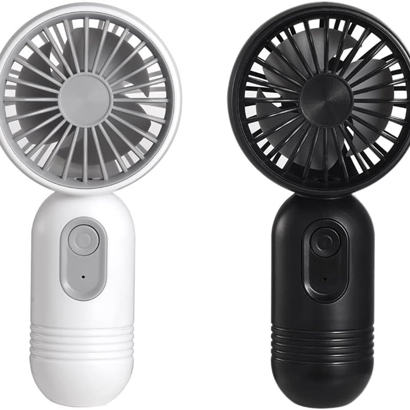 Lot de 2 mini ventilateurs portables à piles légers avec 3 vitesses et ventilateur à cils rechargeable par USB pour enfants