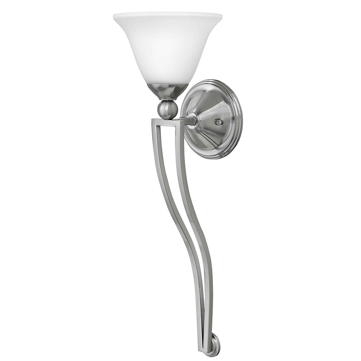 Torche Bolla, nickel brossé et verre, 1 ampoule
