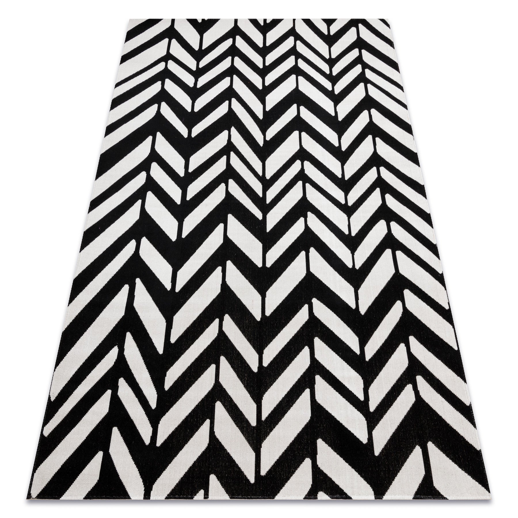 Dywan nowoczesny MUNDO E0571 jodełka, chevron outdoor beż / czarny 140x190 cm