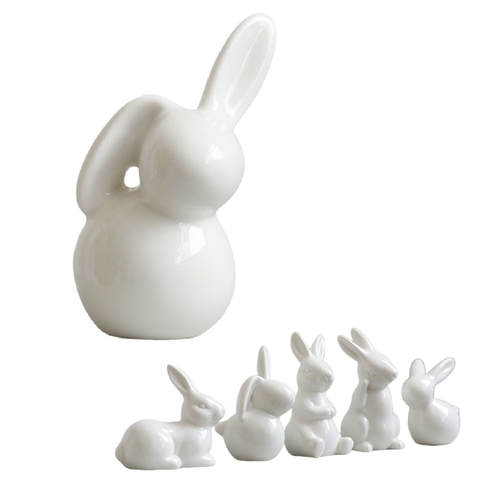 Wielkanocna ceramiczna dekoracja domu w kształcie mini króliczka
