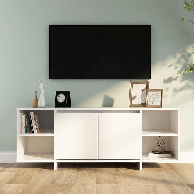 Szafka pod TV, biała, 130x35x50 cm, materiał drewnopochodny vidaXL
