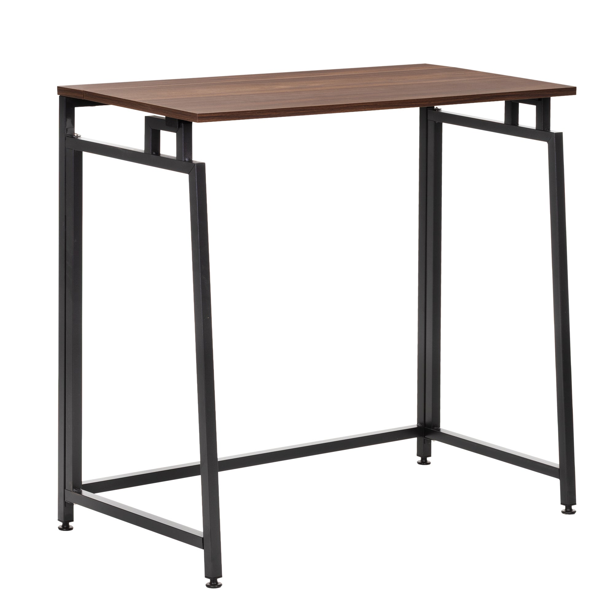 Biurko gabinetowe, komputerowe, stolik do nauki składany 80 cm drewniane, ciemnobrązowe