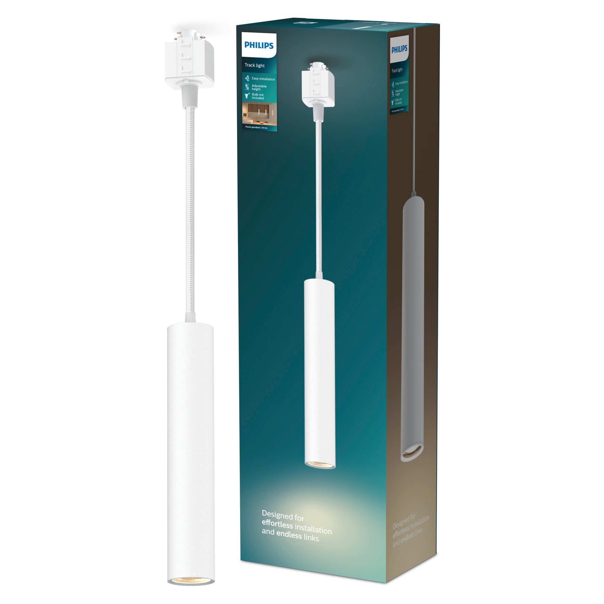 Lampa Wisząca na Szynę Oświetleniową Szynoprzewód LED GU10 Jednofazowa Biała EasyLink Paxie Philips