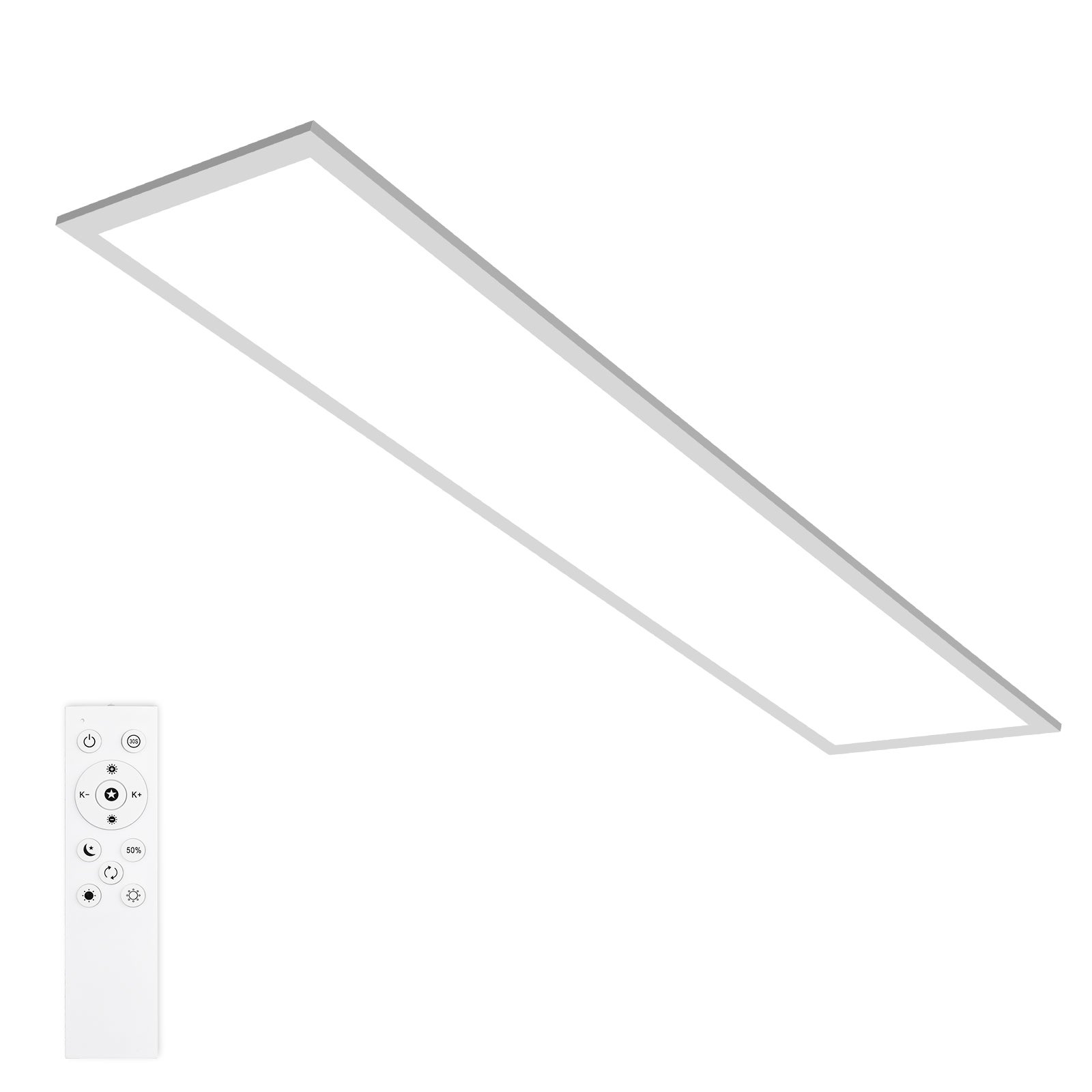 LOVHAUS Panel LED 120x30CM, Lampa Sufitowa LED Wewnętrzna Z Pilotem, Regulacja Barwy I Jasności, Z Funkcją Pamięci I Timerem, Biały