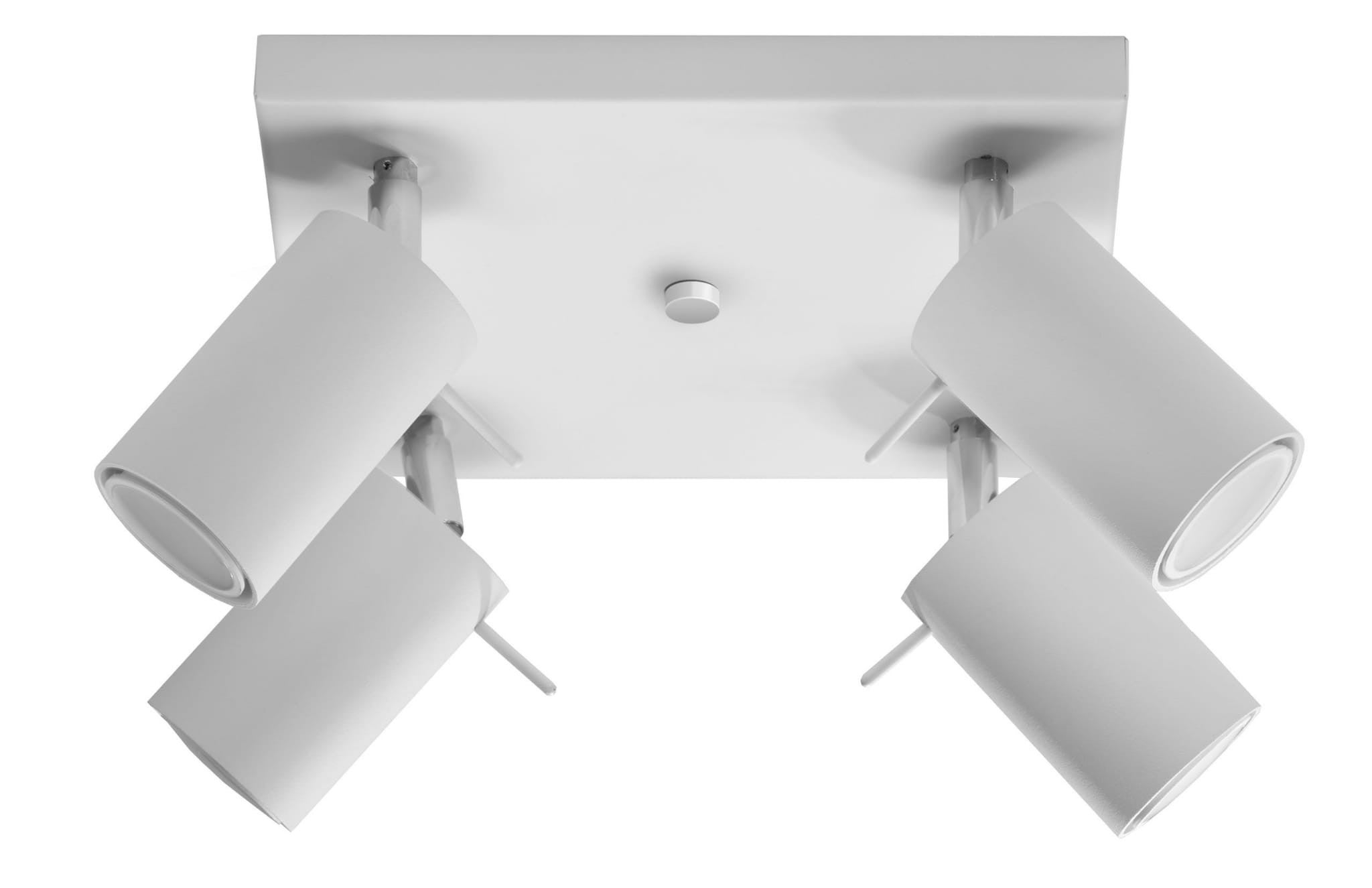 Plafonnier Acier Blanc GU10 4 Ring