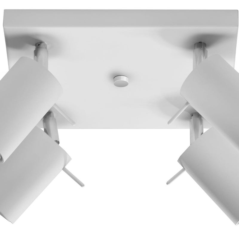 Plafonnier Acier Blanc GU10 4 Ring