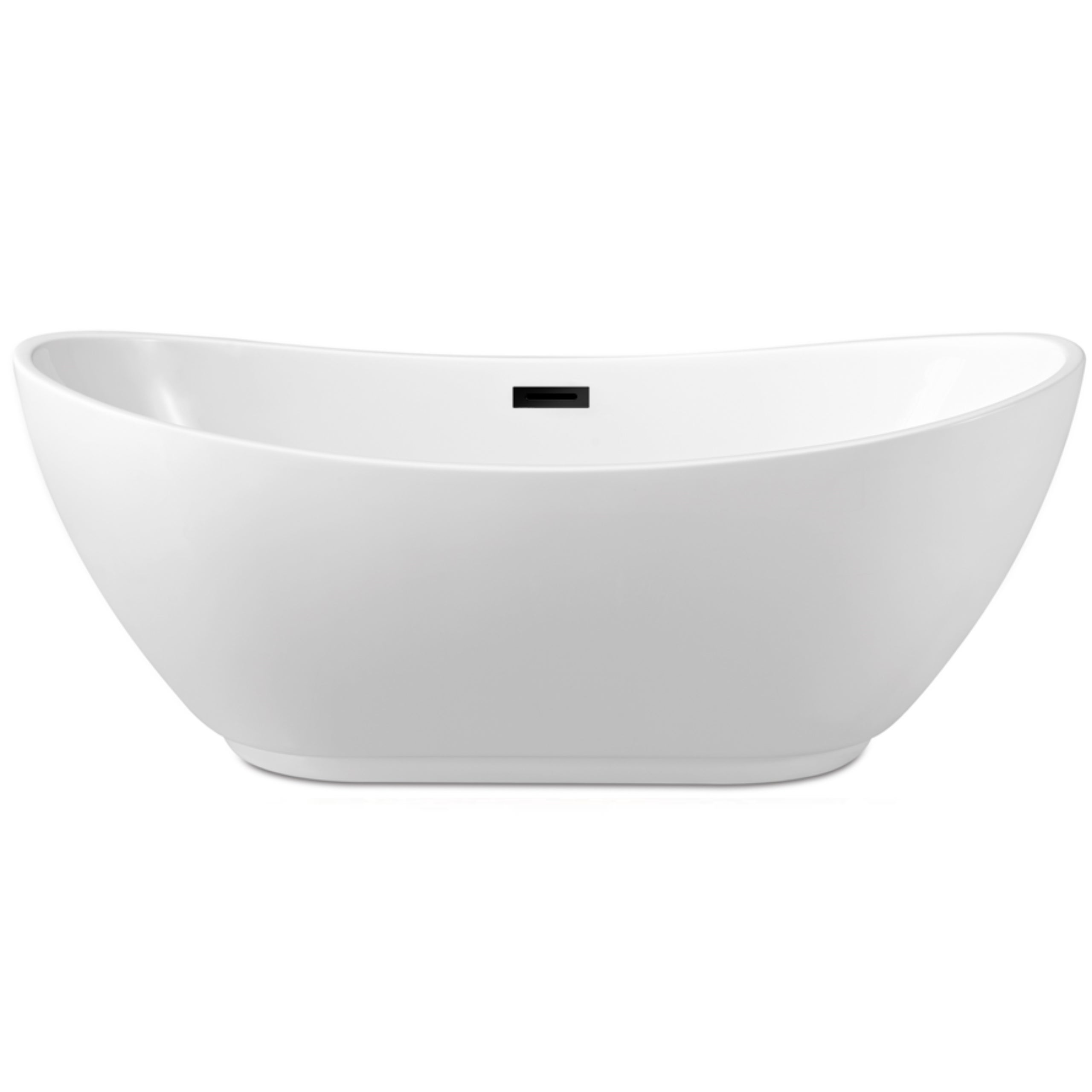 Wanna wolnostojąca AquaUno 170 x 72 cm biała z czarnym przelewem + syfon i korek klik klak