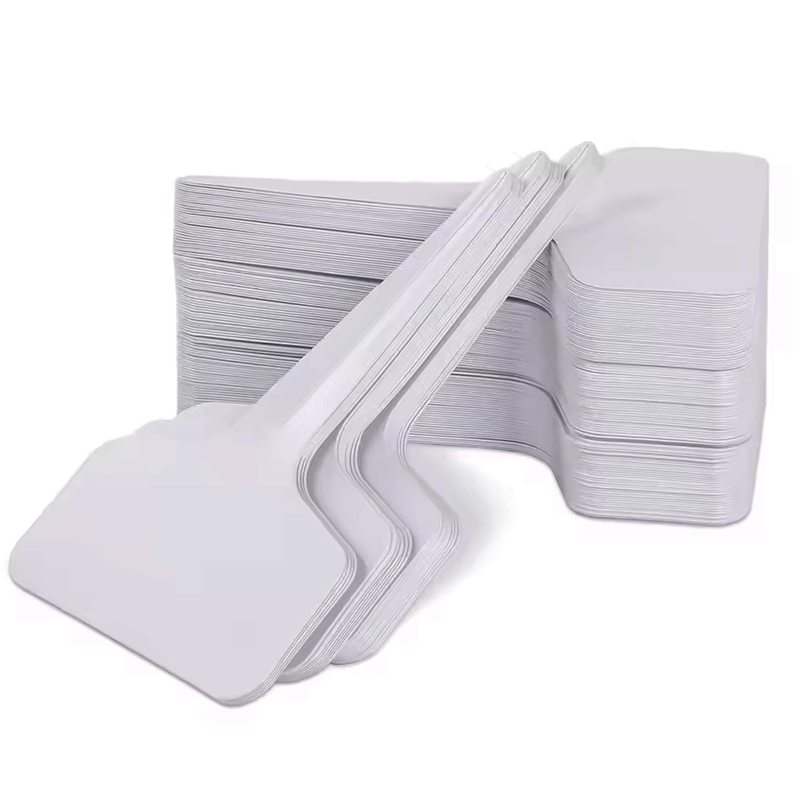 220 białych etykiet w kształcie litery T do roślin, 6 x 10 cm, wykonanych z wodoodpornego PVC, wielokrotnego użytku, do kwiatów