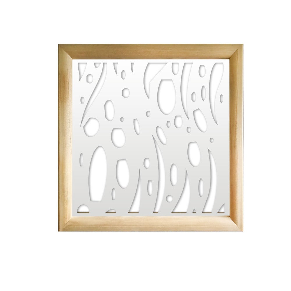 MISTRAL - Kwadratowe moduły dekoracyjne z drewna i PVC - Rozmiar 73x73 cm - Grubość 64 mm - Kolor wewnętrzny BIAŁY