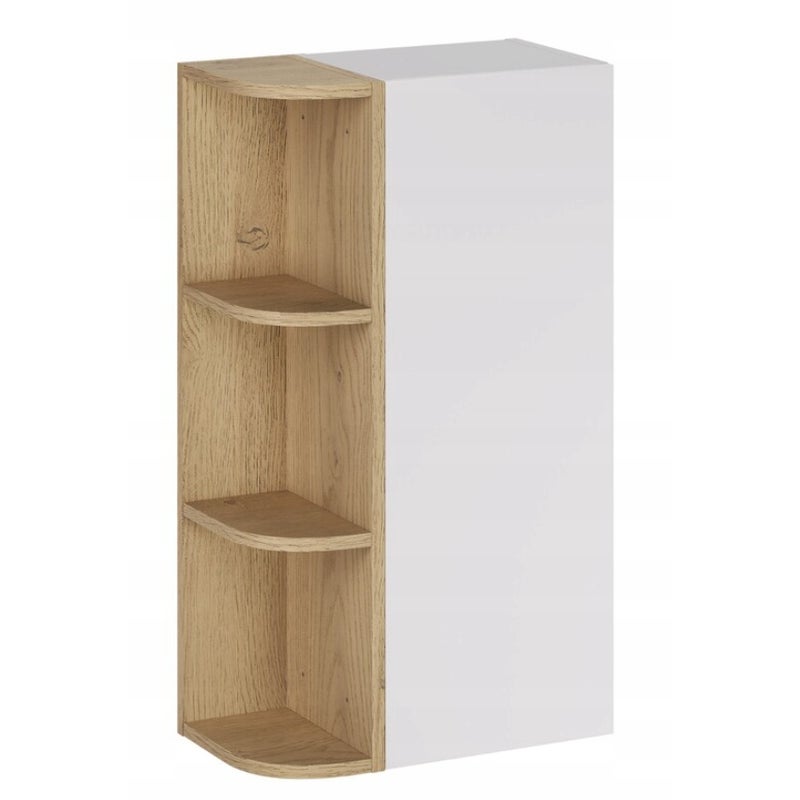 Półsłupek łazienkowy ASTER WHITE 45 cm biały mat z regałem