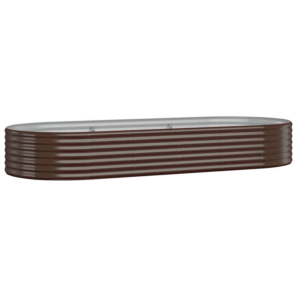 Donica Ogrodowa Metalowa Podwyższona Owalna Brązowa Ocynkowana