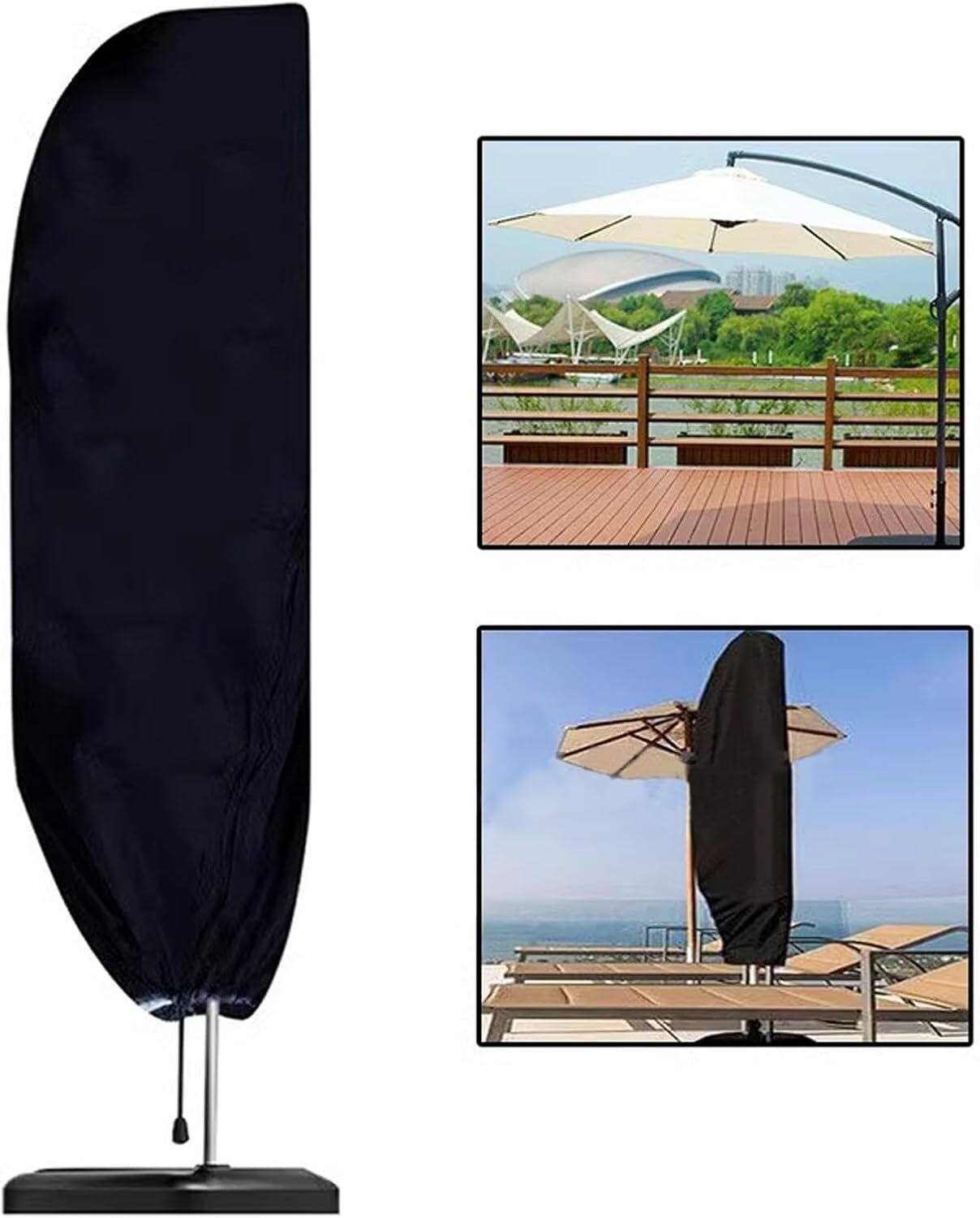 Wodoodporny i wiatroodporny pokrowiec na parasol ogrodowy wykonany z tkaniny Oxford do użytku zewnętrznego rozmiar x cm x cm