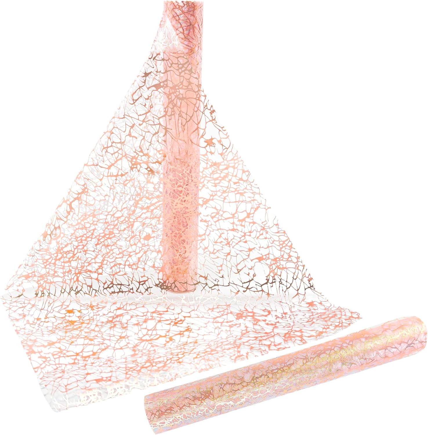 Bieżnik z organzy w stylu boho, 28 cm x 10 m, różowy, zrobiony z wstążki organzy, dekoracja stołu na uroczystości i wesela