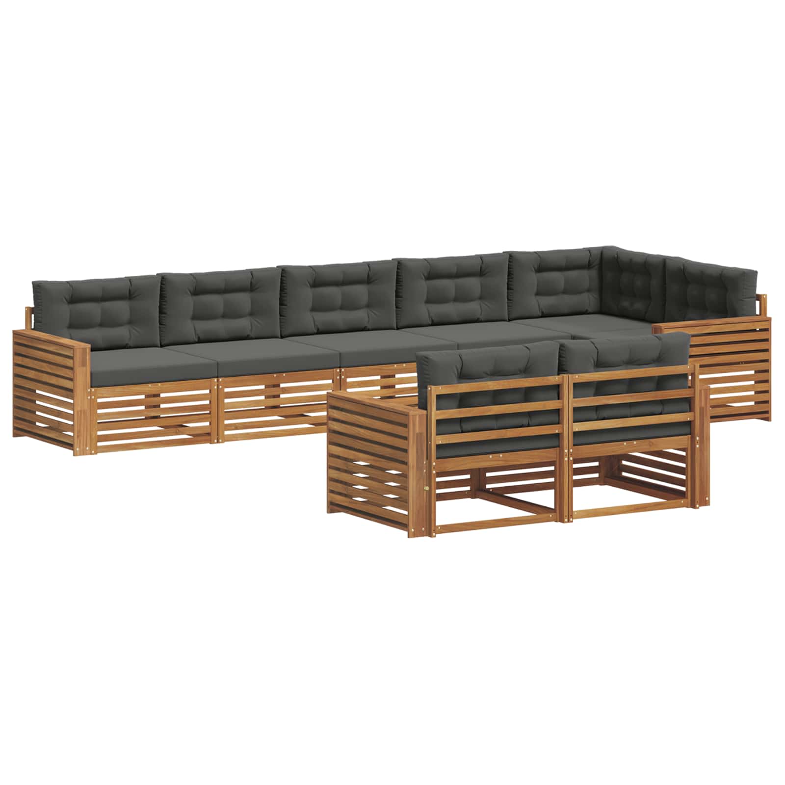 Zestaw sof na zewnątrz z poduszką 8 pcs Naturalny i Antracytowy
