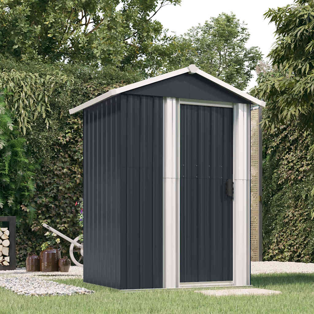 vidaXL Szopa ogrodowa, antracyt, 126x97,5x177 cm, stal galwanizowana