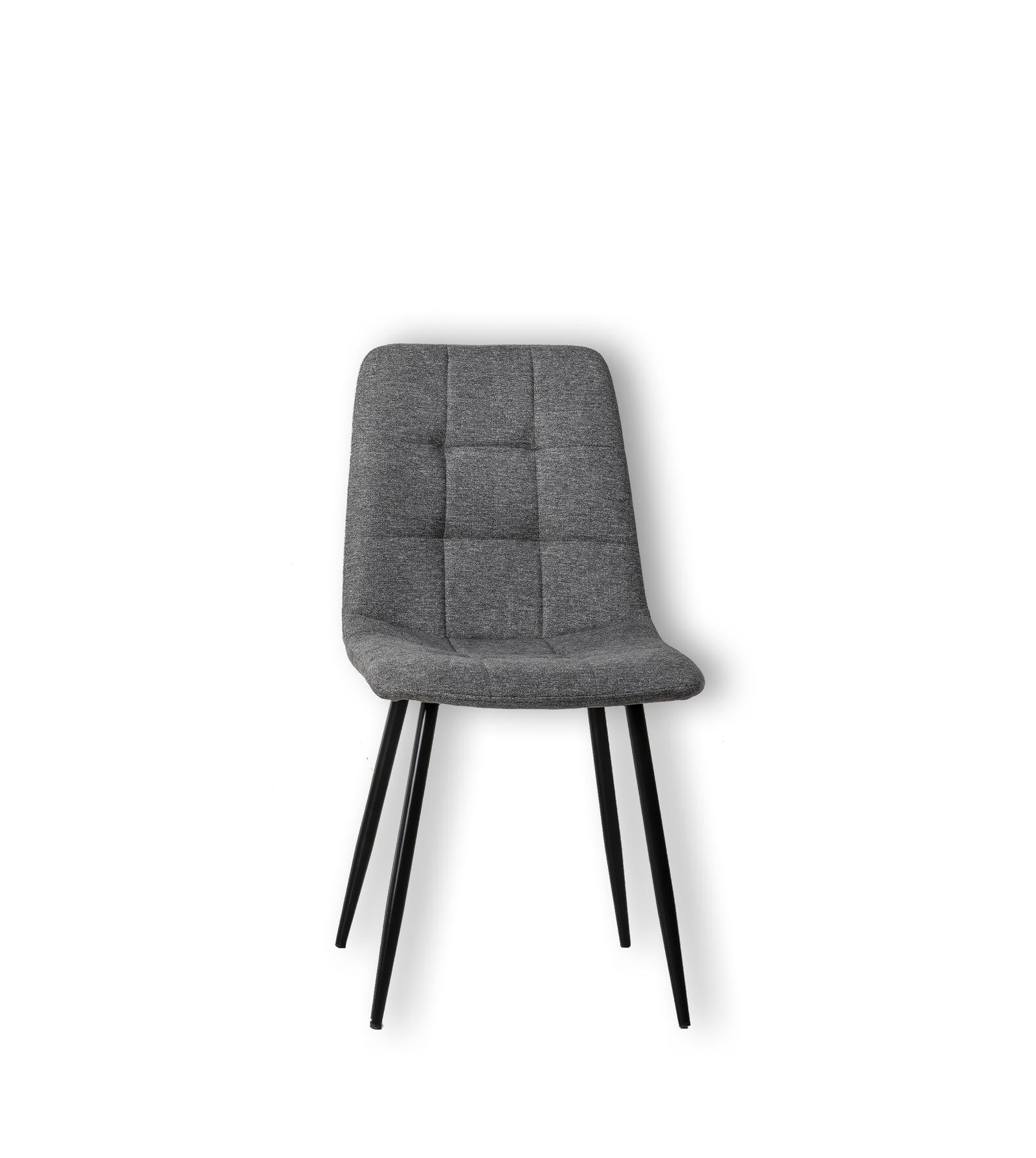 4x Silla tela gris claro-negro 55cm x 44cm A. 81cm