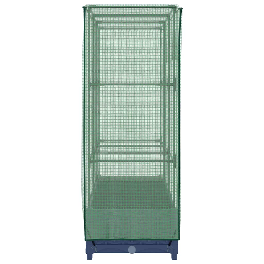 Podwyższona Grządka ze Szklarnią 120x40x123 cm Szara do Ogrodu z Pokryciem