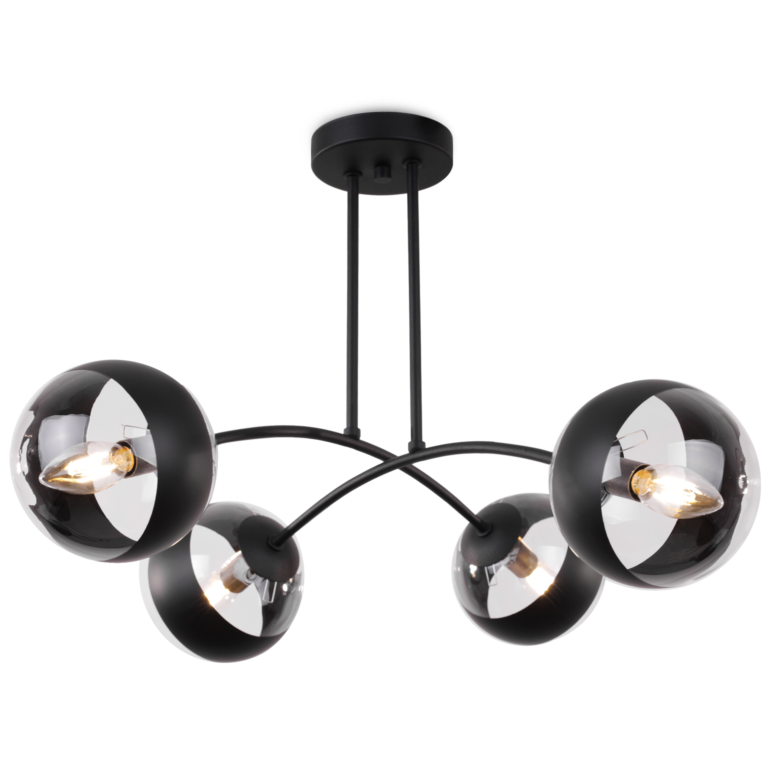 Lampa sufitowa wisząca Light Home LH Toledo 4x E14 40W żyrandol okragły czarny