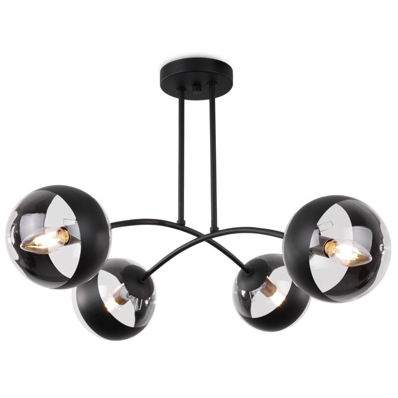 Lampa sufitowa wisząca Light Home LH Toledo 4x E14 40W żyrandol okragły czarny