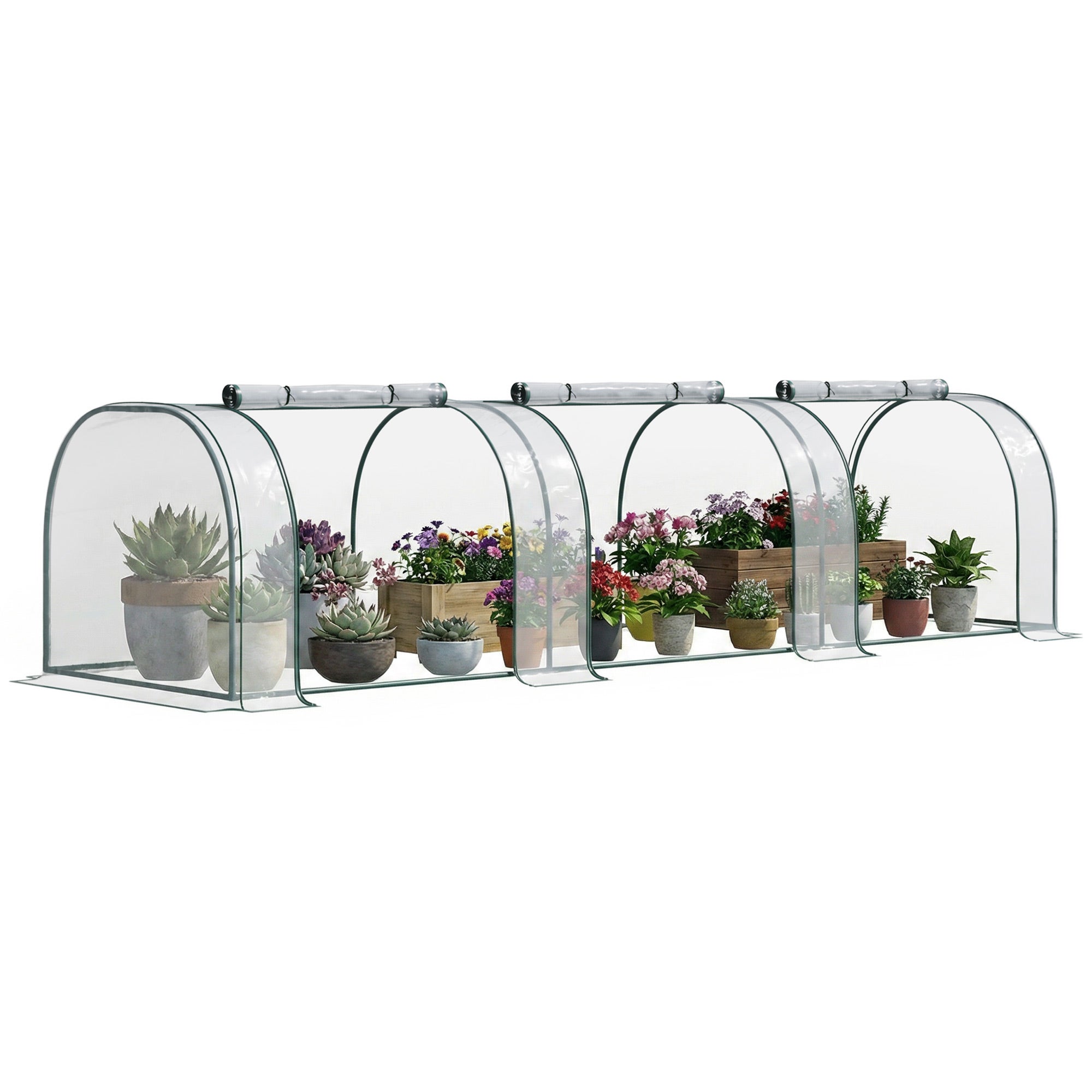 Miniaturowa szklarnia ogrodowa, tunel foliowy, 3,5 dł. x 1 szer. x 0,8 wys., stal, tworzywo PVC odporne na promieniowanie UV
