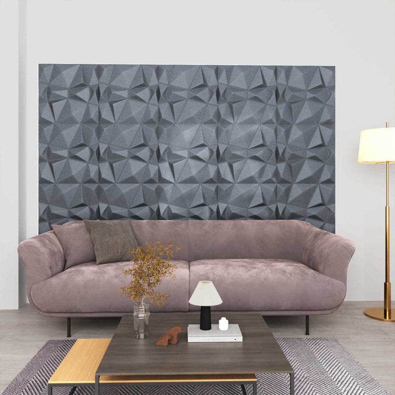 Panele ścienne 24 pcs Szary diamentowy 50 x 50 cm Pianka XPS vidaXL