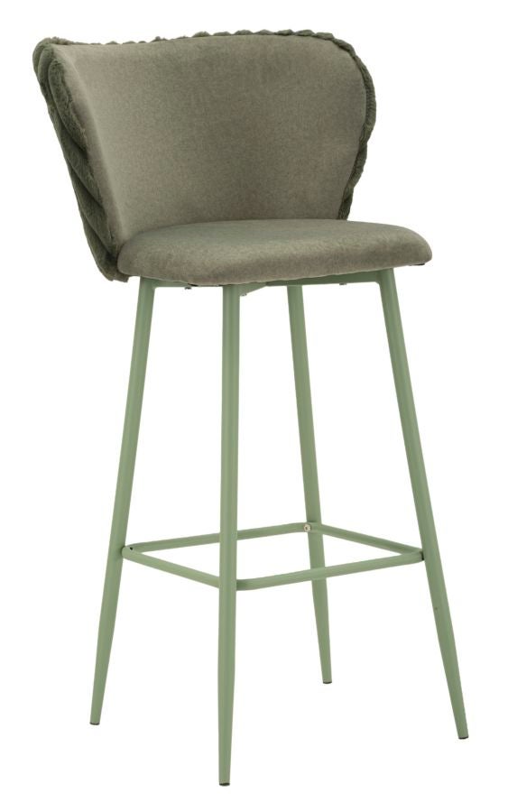 Zestaw 2 wysokich stołków Roscoe, Poliester, Zielony, Seven Design