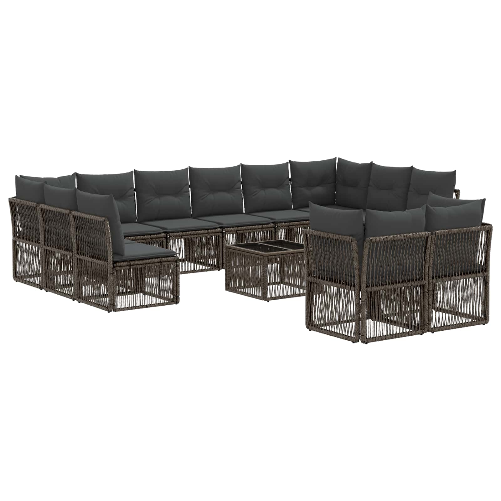 Zestaw Sof na Ogród 13 pcs Szary polirattan vidaXL