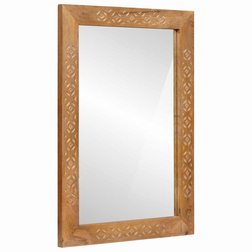 Lustro Z lustrem Jasnobrązowy 57 x 70 x 3 cm lite drewno mango