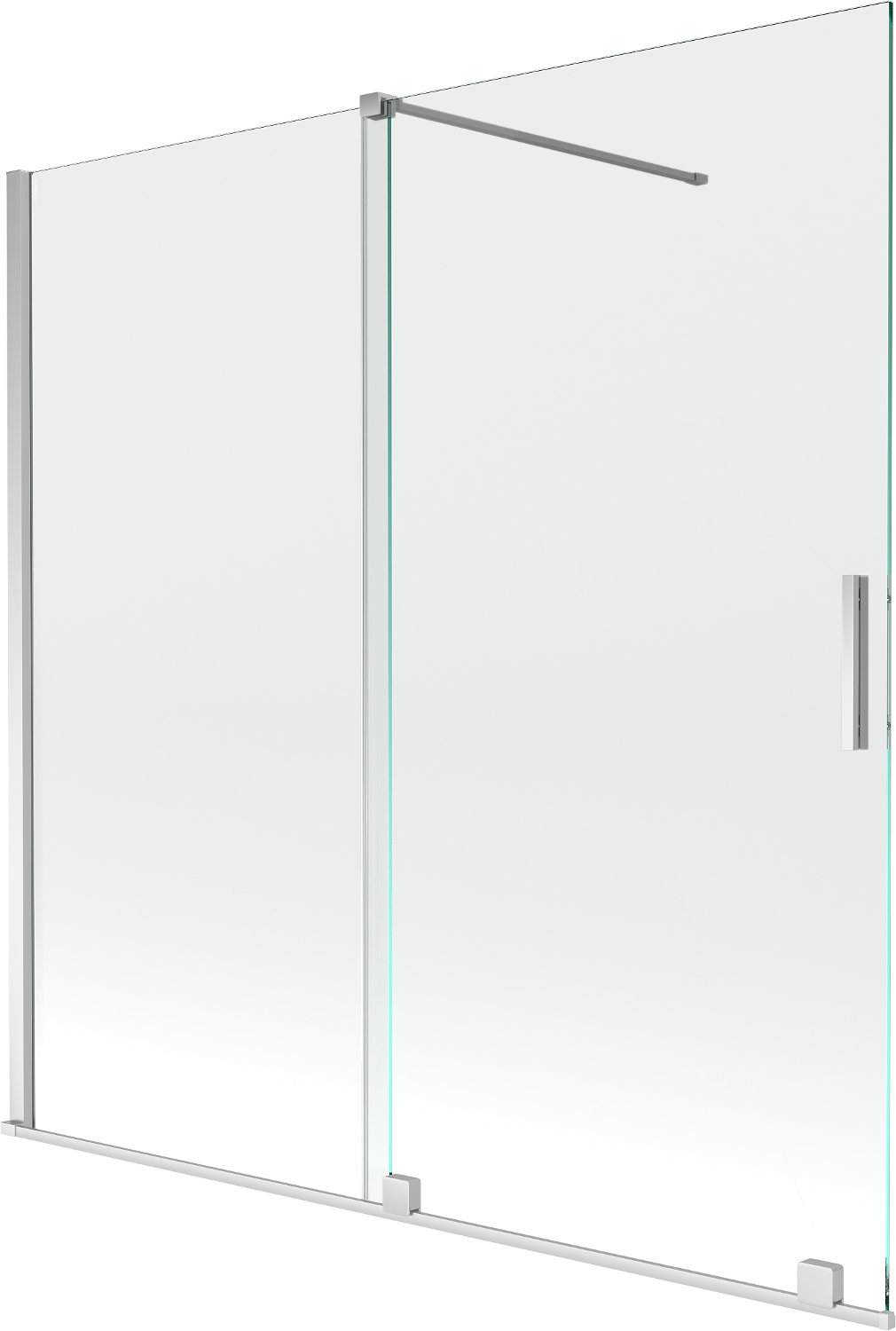 Mexen Velar parawan nawannowy 2-skrzydłowy rozsuwany 160 x 150 cm, transparent, chrom - 896-160-000-01-01