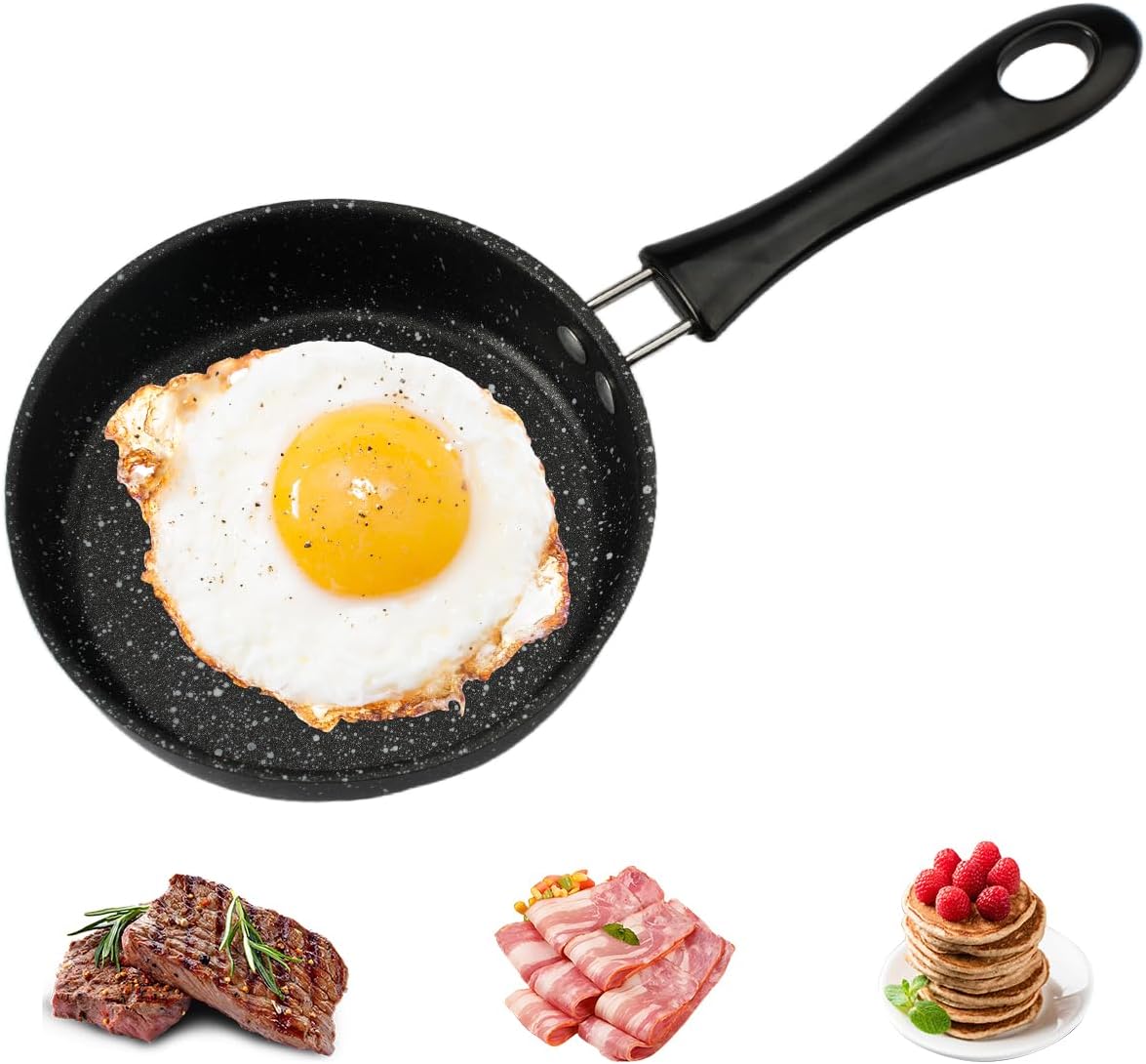 12 cm mini patelnia do smażenia jajek, mini patelnia indukcyjna, mała patelnia indukcyjna z uchwytem, mała patelnia do jajek z powłoką nieprzywierają