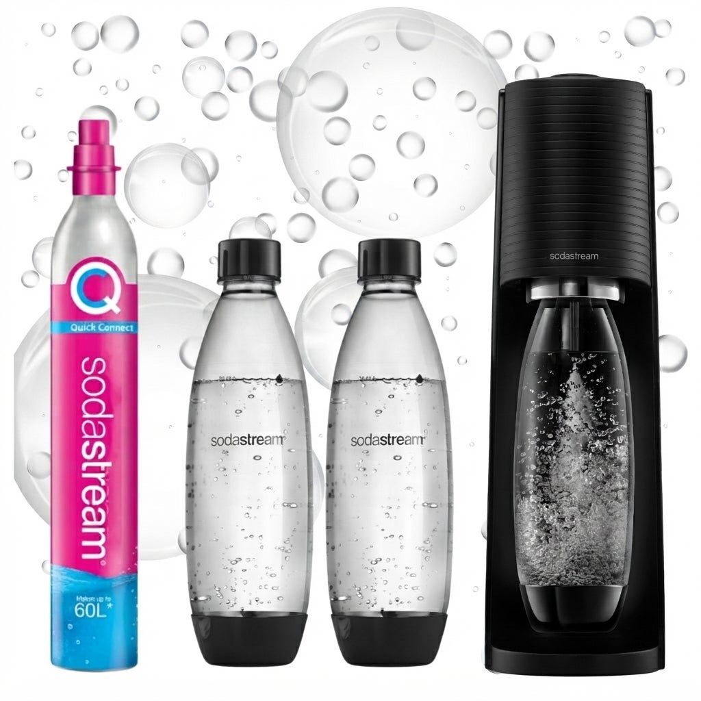 Saturator do wody SodaStream Terra czarny, 2 butelki 1 l + cylinder CO2