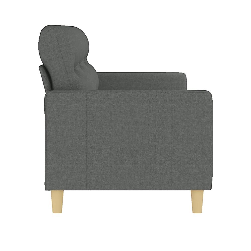Sofa 3-osobowy vidaXL Ciemnoszary, trwała tkanina, solidna metalowa konstrukcja