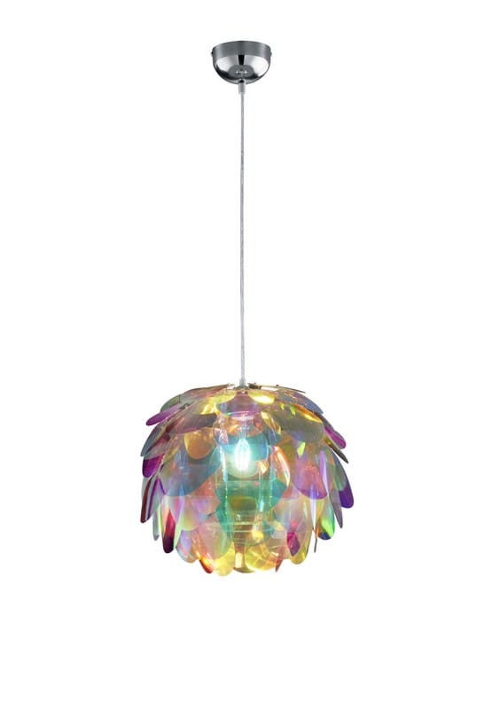 Reality Clover Lampada a Sospensione, Pigna Iridescente, Diametro 40 cm, E27, 0 watts, Trasparente