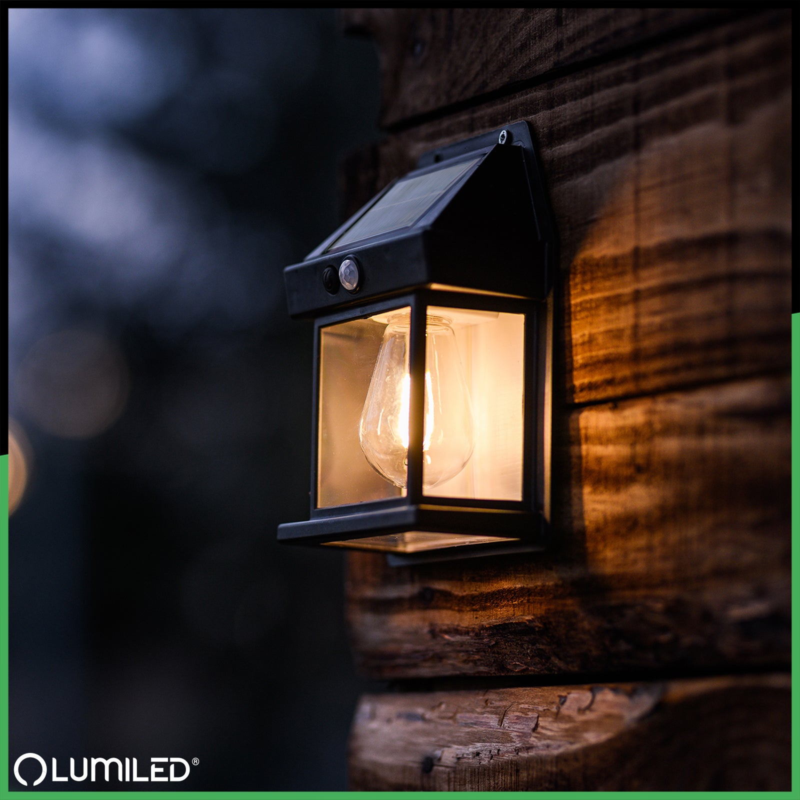 Kinkiet Solarny Lumiled Lampa Elewacyjna LED 3000K Ciepła biel IP44 Czujnik Ruchu i Zmierzchu 1 szt.