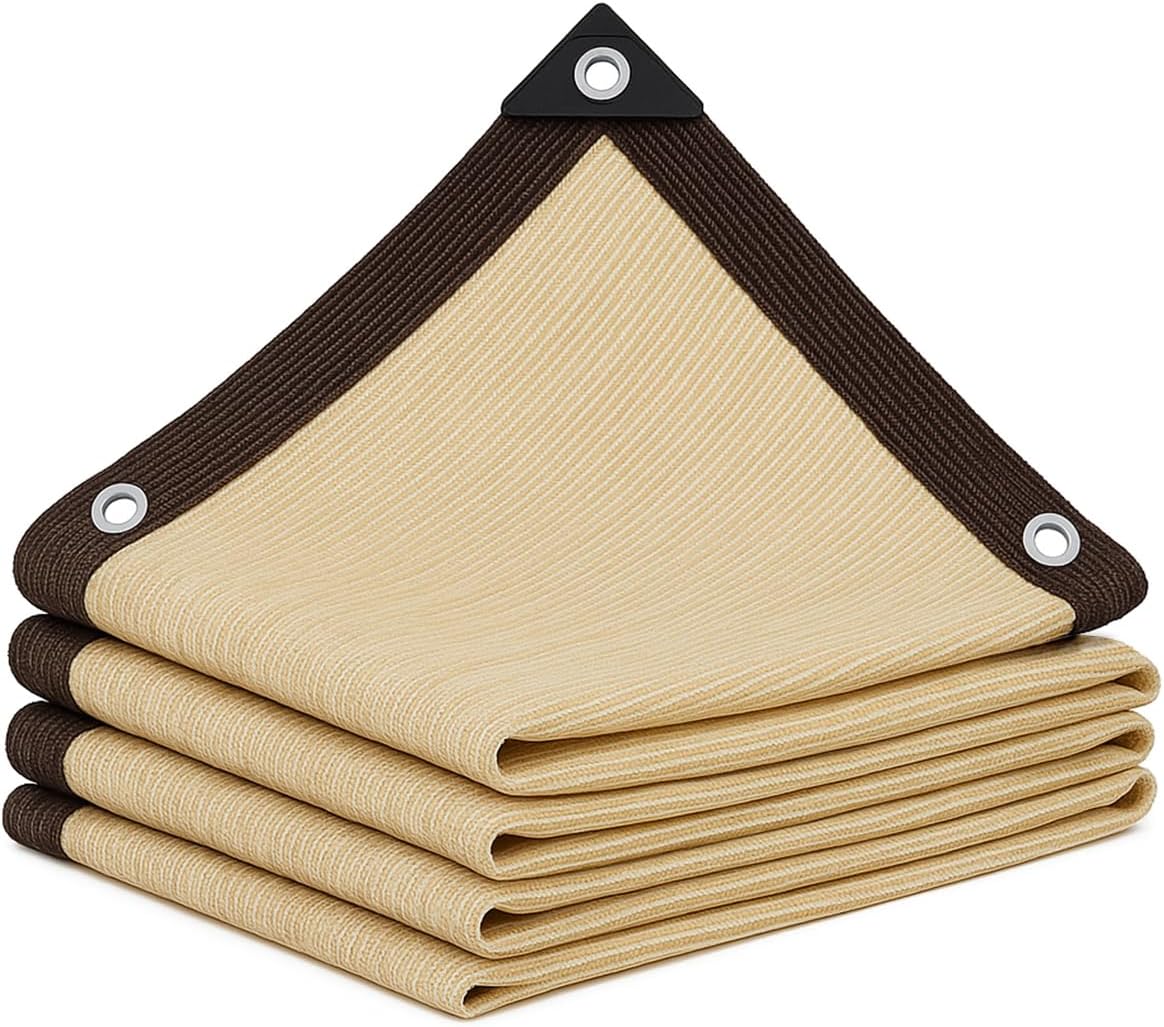 Siatka zacieniająca, 95% ochrona UV, tkanina zacieniająca, wiatroodporna tkanina zacieniająca do szklarni, do okrycia roślin ogrodowych, piasek 2x4m