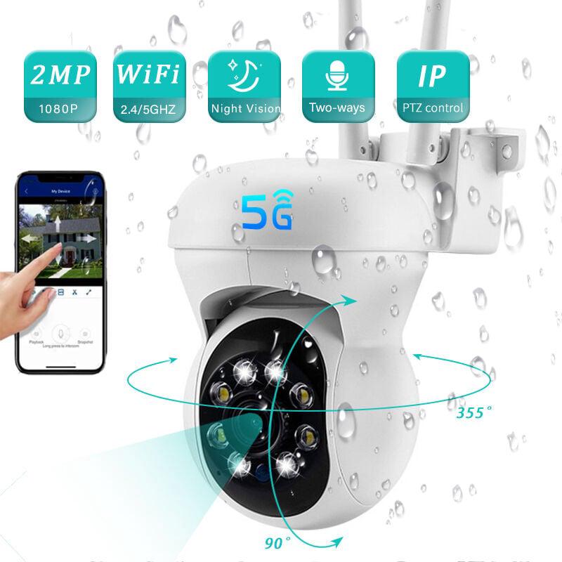 Zewnętrzna kamera IP WiFi 2.4 + 5G HD 1080P PTZ 2MP 4-krotny zoom cyfrowy Śledzenie ludzi Kolorowa wizja nocna