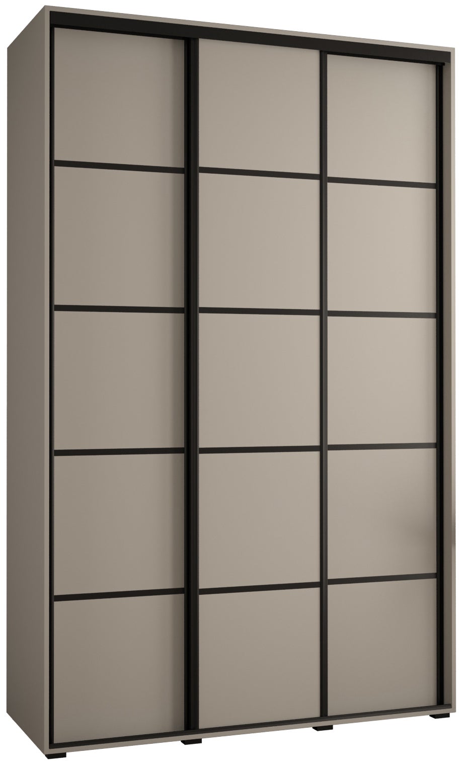 Szafa przesuwna wysoka Dakota 4 160 x 60 x 235,2 cm kaszmir + u. czarny - Abiks Meble