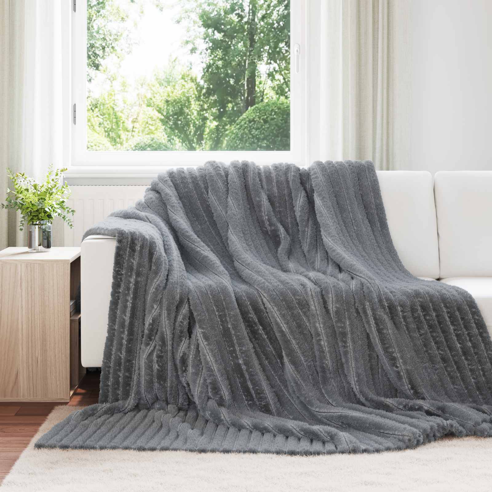 Koce narzutowe 6 pcs Ciemnoszary 240 x 220 cm Polar vidaXL