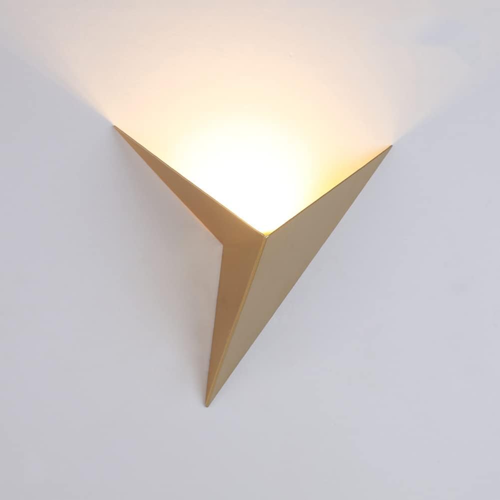 Nowoczesna metalowa lampa ścienna do wnętrz LED 3W, ciepła biel, do sypialni, salonu, na schody, do korytarza, restauracji, w kolorze złotym