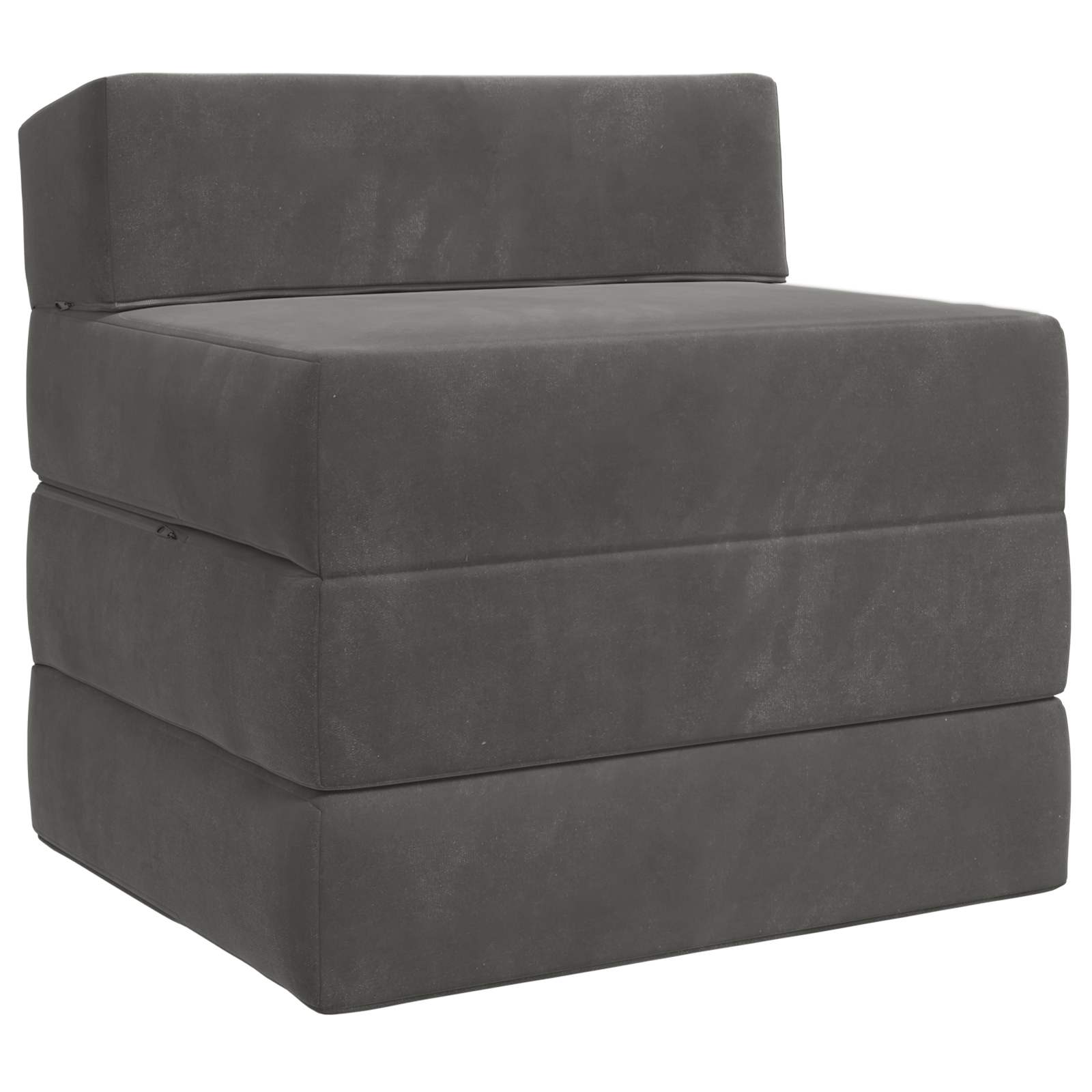 Składana Sofa Łóżko ciemnoszary 200 x 70 x 15 cm Welur