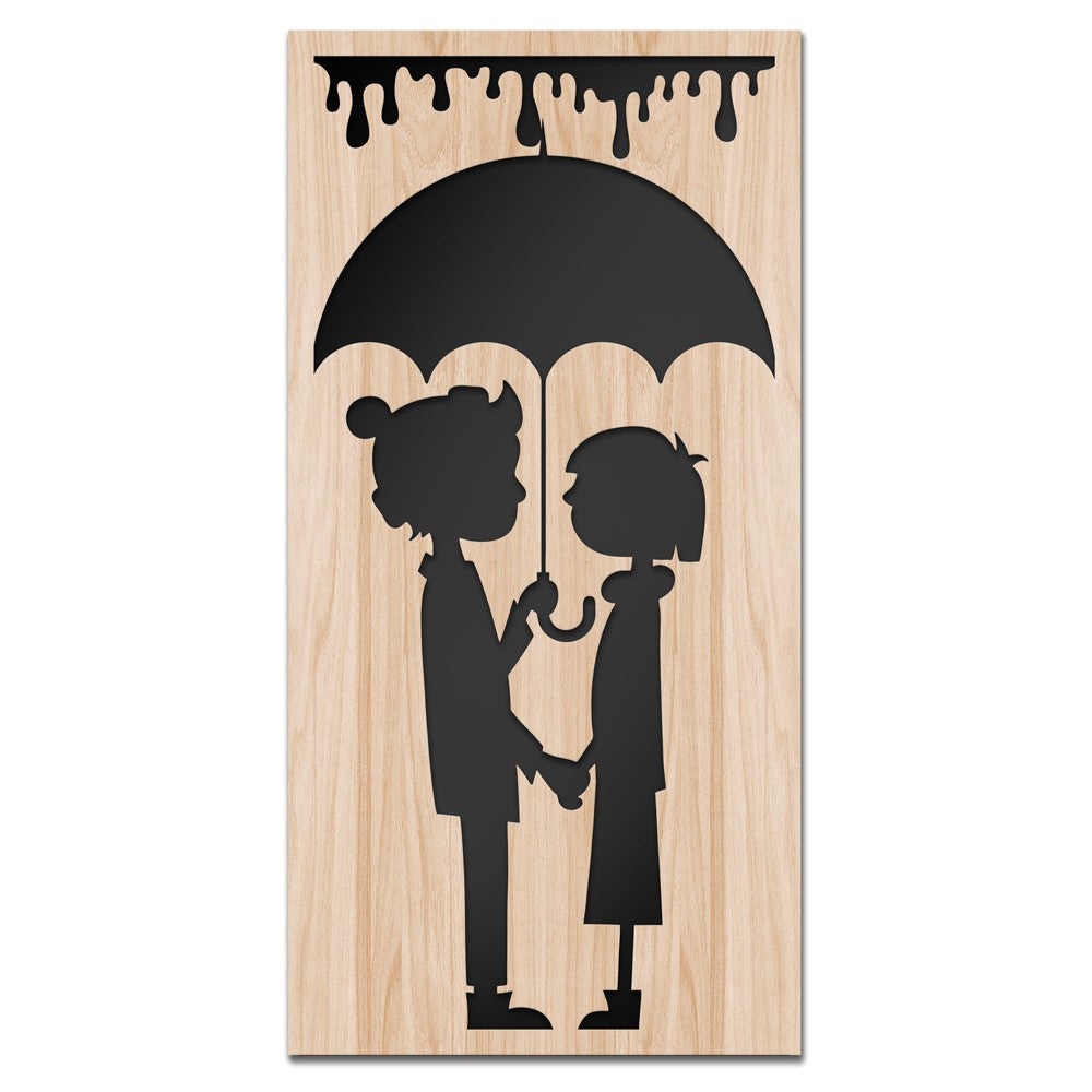 RAIN - LASERCUT Obraz z drewna kompozytowego i PVC 50X100 CM