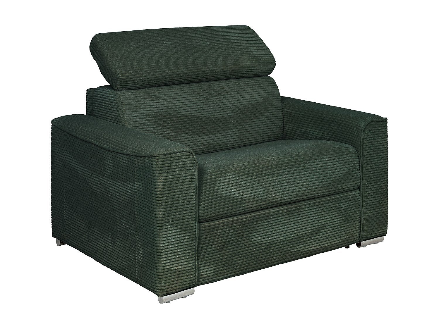 Fotel rozkładany z zielonego weluru - pow. spania 70 cm - Materac 14 cm - VIZIR