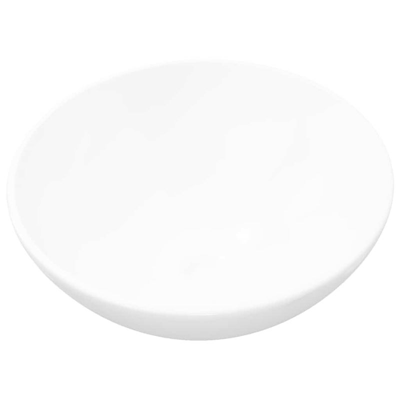 Umywalka Nablatowa Ceramiczna Okrągła Biała do Łazienki