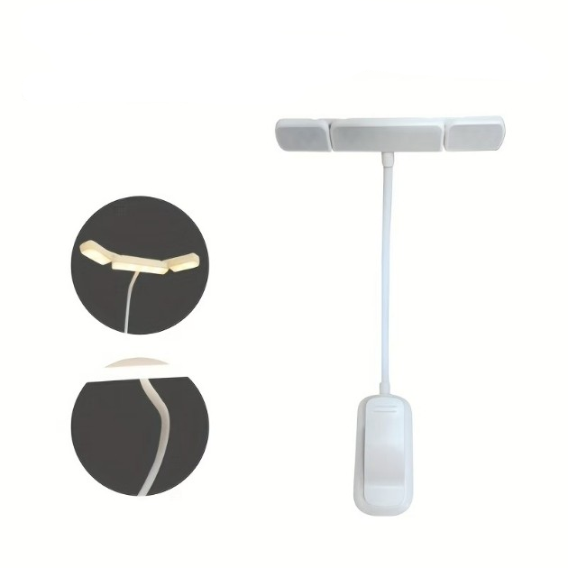 Akumulatorowa lampa do czytania - lampka do czytania książek w łóżku - 3 temperatury barwowe - obrotowa lampa do czytania z klipsem 360°