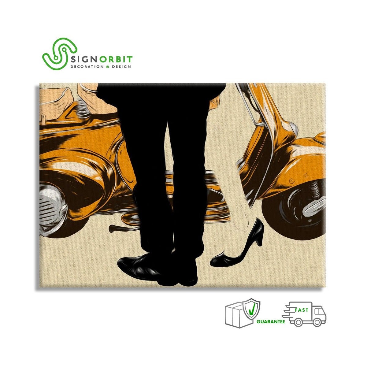 Vespa - Obraz na płótnie na drewnianej ramie 50X70 CM