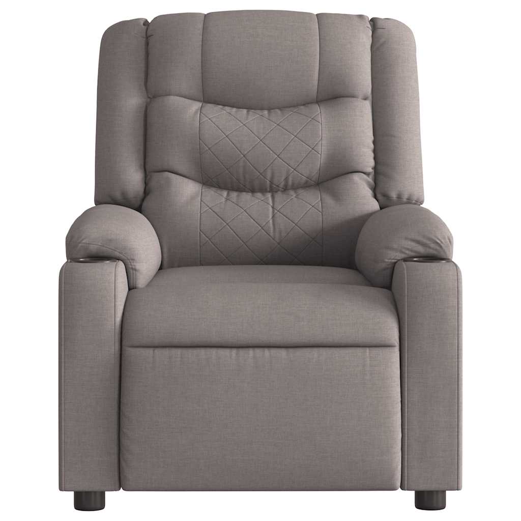Poltrona de massagens reclinável -acastanhado, em tecido, 77 x 93 x 99 cm, cinzento-acastanhado
